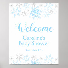 Little Snowflake Baby Boy Shower Welkomstbord Poster
