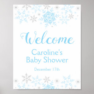 Little Snowflake Baby Boy Shower Welkomstbord Poster