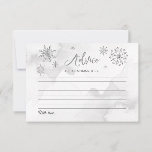Little Snowflake Baby shower Advies Kaarten (Voorkant)