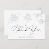 Little Snowflake Baby shower Bedankt (Voorkant / Achterkant)