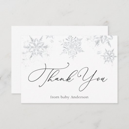 Little Snowflake Baby shower Bedankt (Voorkant / Achterkant)