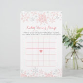 Little Snowflake Baby shower Bingo Game (Staand voorkant)