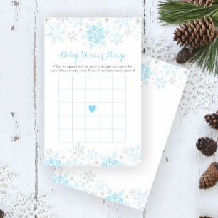 Little Snowflake Baby shower Bingo Game Flyer