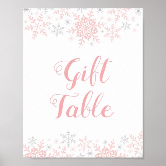 Little Snowflake Baby shower Cadeetgebak Poster (Voorkant)