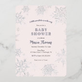 Little Snowflake Baby shower Folie Uitnodiging (Voorkant)