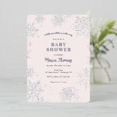 Little Snowflake Baby shower Folie Uitnodiging (Staand Voorkant)
