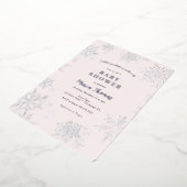 Little Snowflake Baby shower Folie Uitnodiging (Gedraaid)