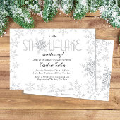 Little Snowflake Baby shower Grijs & Silver Glitte Kaart