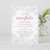 Little Snowflake Baby shower Invitation Kaart (Staand voorkant)