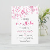 Little Snowflake Baby shower Invitation Kaart (Staand voorkant)