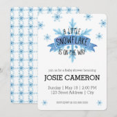 Little Snowflake Baby shower Invitation Kaart (Voorkant / Achterkant)