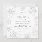 Little Snowflake Baby shower Invitation Kaart (Voorkant)