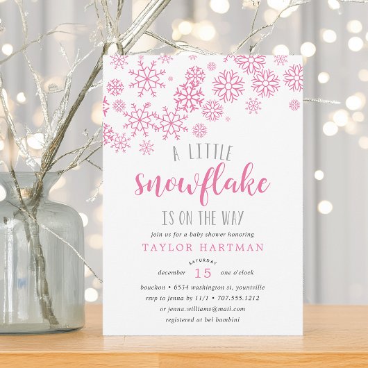 Little Snowflake Baby shower Invitation Kaart