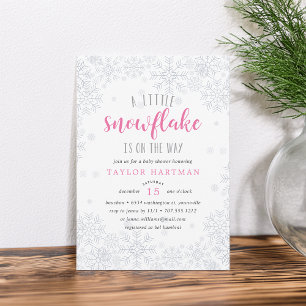Little Snowflake Baby shower Invitation Kaart