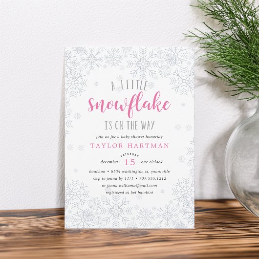 Little Snowflake Baby shower Invitation Kaart