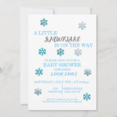 Little Snowflake Baby shower Invitation Kaart (Voorkant)