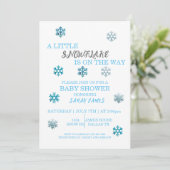 Little Snowflake Baby shower Invitation Kaart (Staand voorkant)