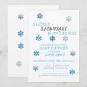 Little Snowflake Baby shower Invitation Kaart (Voorkant / Achterkant)