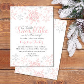 Little Snowflake Baby shower Invite in Roze Zilver Kaart