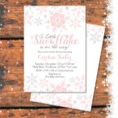 Little Snowflake Baby shower Invite in Roze Zilver Kaart