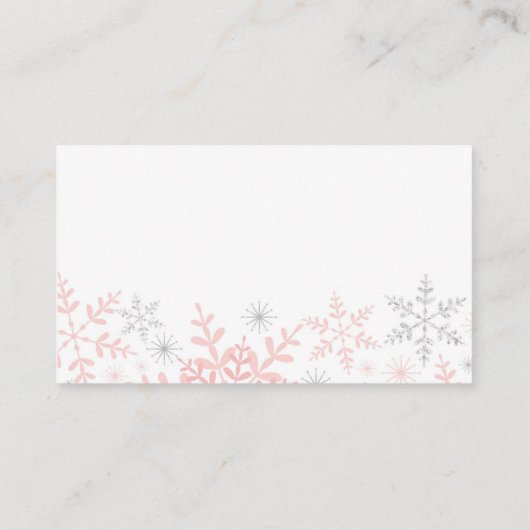 Little Snowflake Baby shower Luier Raffle Ticket Informatiekaartje (Achterkant)