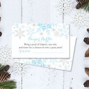 Little Snowflake Baby shower Luier Raffle Ticket Informatiekaartje