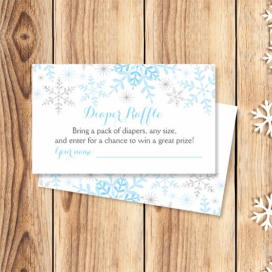 Little Snowflake Baby shower Luier Raffle Ticket Informatiekaartje