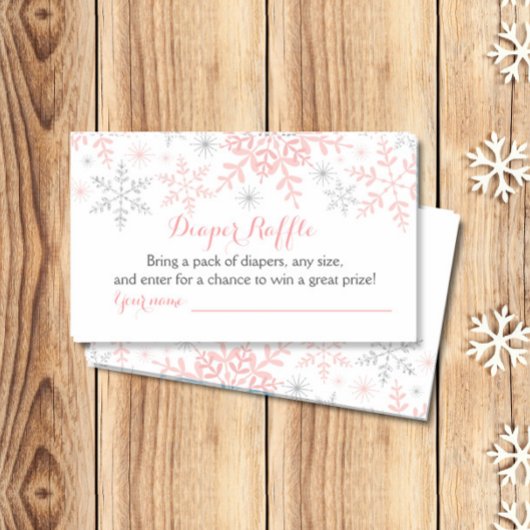Little Snowflake Baby shower Luier Raffle Ticket Informatiekaartje