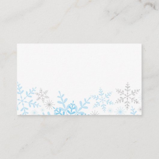 Little Snowflake Baby shower Luier Raffle Ticket Informatiekaartje (Achterkant)