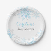 Little Snowflake Baby shower papier Bord (Voorkant)