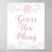 Little Snowflake Baby shower Raad eens hoeveel spe Poster (Voorkant)