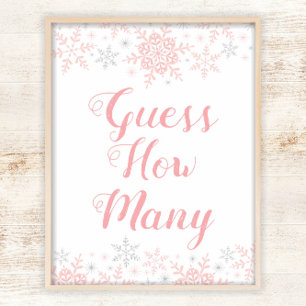 Little Snowflake Baby shower Raad eens hoeveel spe Poster