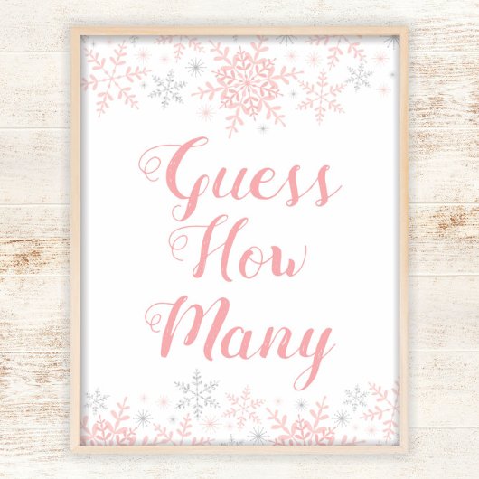 Little Snowflake Baby shower Raad eens hoeveel spe Poster