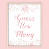 Little Snowflake Baby shower Raad eens hoeveel spe Poster