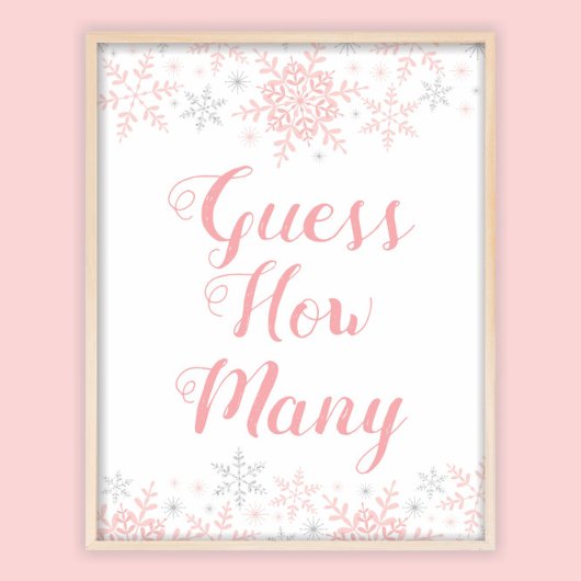 Little Snowflake Baby shower Raad eens hoeveel spe Poster