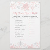 Little Snowflake Baby shower Raad Price Game (Voorkant)