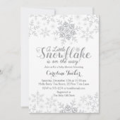Little Snowflake Baby shower Silver Grey Kaart (Voorkant)