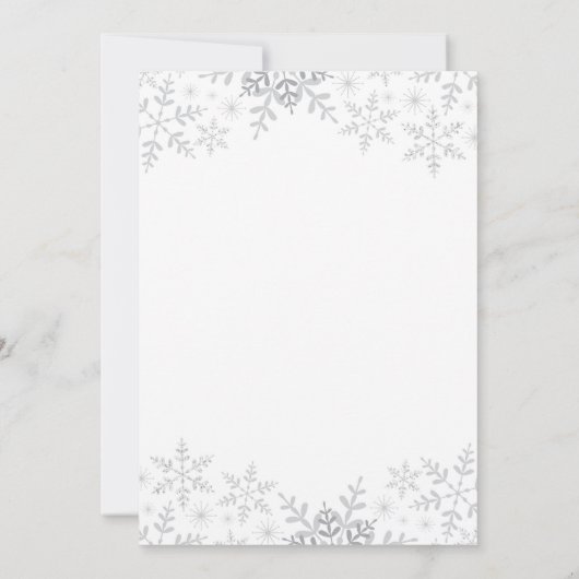 Little Snowflake Baby shower Silver Grey Kaart (Achterkant)