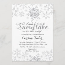 Little Snowflake Baby shower Silver Grey