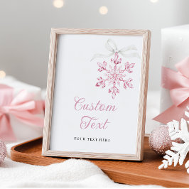 Little Snowflake Baby Shower Table Sign Poster