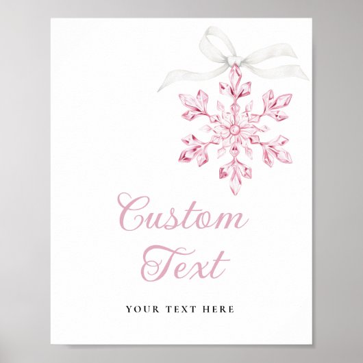 Little Snowflake Baby Shower Table Sign Poster (Voorkant)