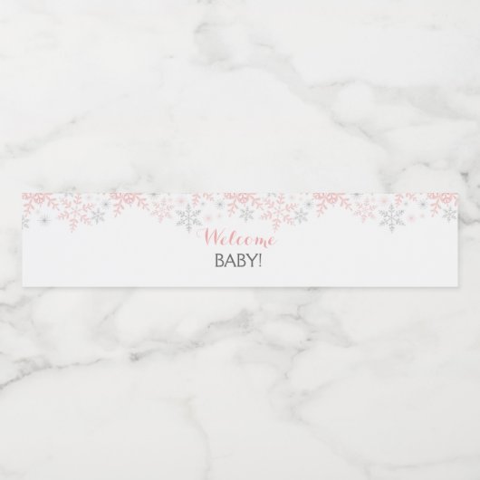 Little Snowflake Baby shower Waterflesetiket Waterfles Etiket (Enkel label)