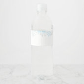 Little Snowflake Baby shower waterlabel, blauw Waterfles Etiket (Achterkant)