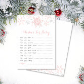 Little Snowflake Baby shower Wishes, Roze & Zilver Kaart