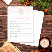 Little Snowflake Baby shower Wishes, Roze & Zilver Kaart