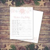 Little Snowflake Baby shower Wishes, Roze & Zilver Kaart
