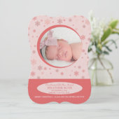 Little Snowflake Birth Announement Feestdagenkaart (Staand voorkant)