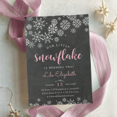 Little Snowflake Birthday Party Invitation Kaart