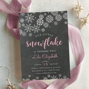 Little Snowflake Birthday Party Invitation Kaart