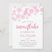 Little Snowflake Birthday Party Invitation Kaart (Voorkant)